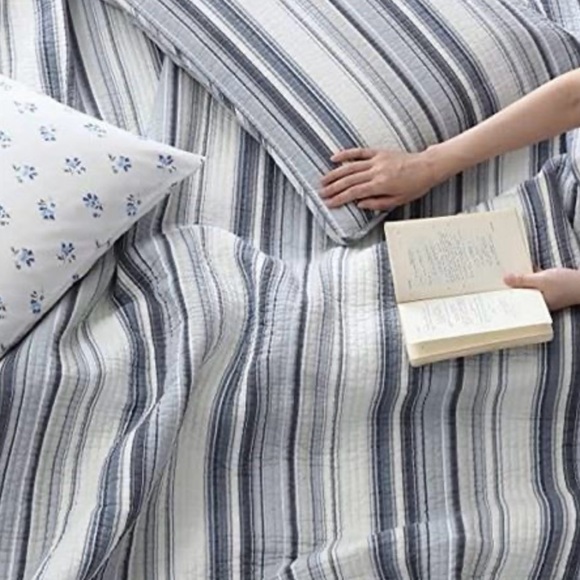 Stone Cottage Fresno Blue Cotton Quilt Bonus Set  Fresno Blue - Full - Queen - Picture 4 of 11